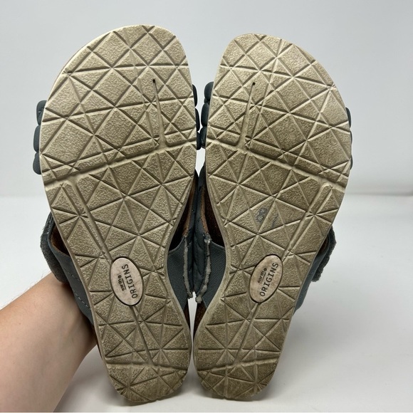 Earth Origins Oceana Blue Gray Slip On Puffy Pillow Textured Sandals Size 10 W - Picture 7 of 11
